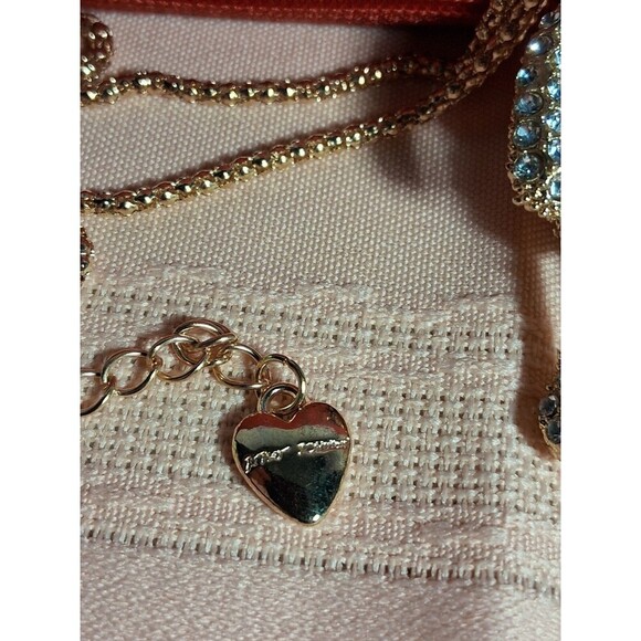 Betsey Johnson Bunny on a Chain, Silver and Blue, Moveable Lamb's - Picture 4 of 8